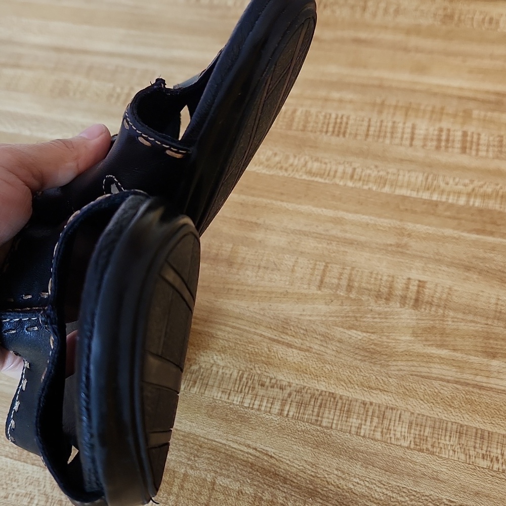 CLARKS Block Heel Solid Slide Sandals Black, size 9M - Picture 6 of 10